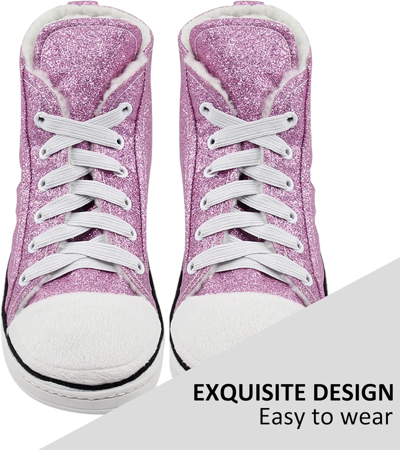 Sneaker Slippers for Women Fashion Indoor House Slipper Boots, Women's Super Soft Warm High Top Plush House Shoes for Women Slippers