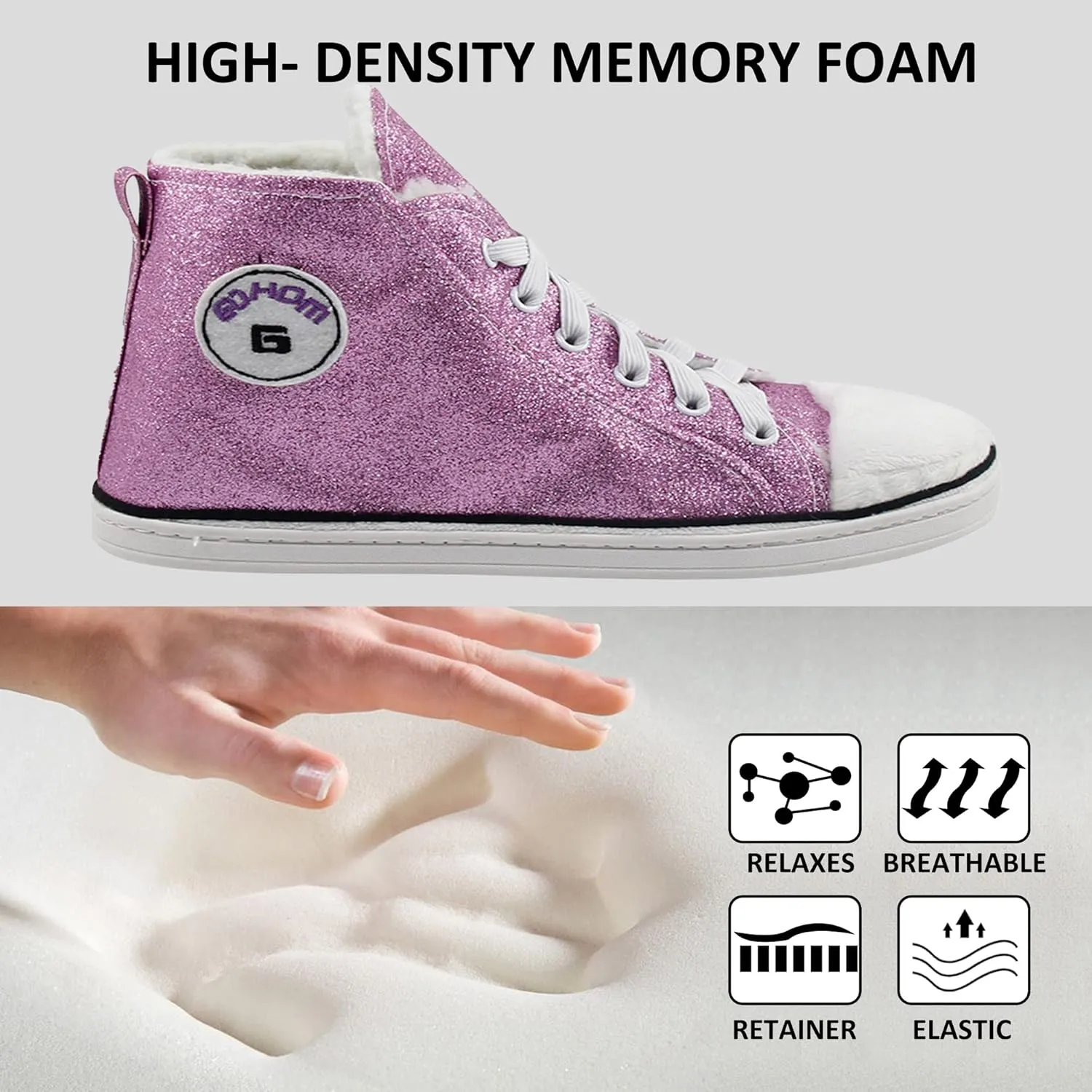 Sneaker Slippers for Women Fashion Indoor House Slipper Boots, Women's Super Soft Warm High Top Plush House Shoes for Women Slippers