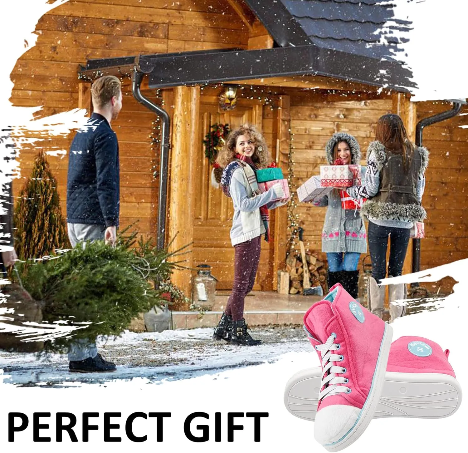 Sneaker Slippers for Women Fashion Indoor House Slipper Boots, Women's Super Soft Warm High Top Plush House Shoes for Women Slippers