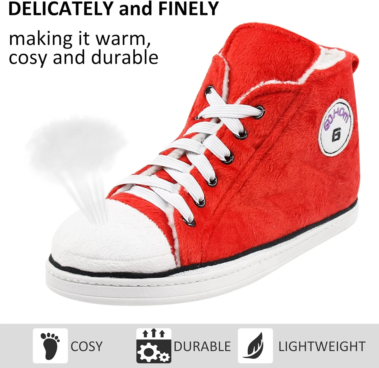 Sneaker Slippers for Women Fashion Indoor House Slipper Boots, Women's Super Soft Warm High Top Plush House Shoes for Women Slippers