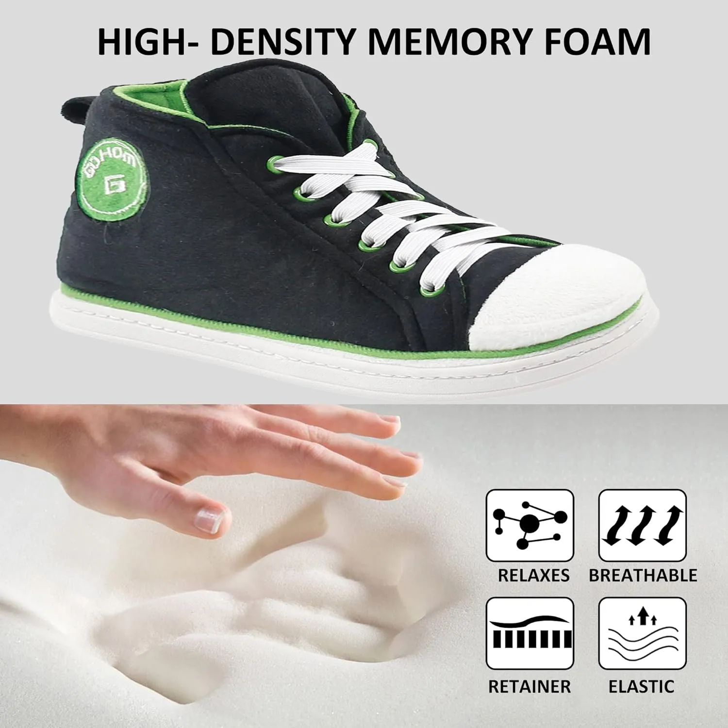 Sneaker Slippers for Women Fashion Indoor House Slipper Boots, Women's Super Soft Warm High Top Plush House Shoes for Women Slippers