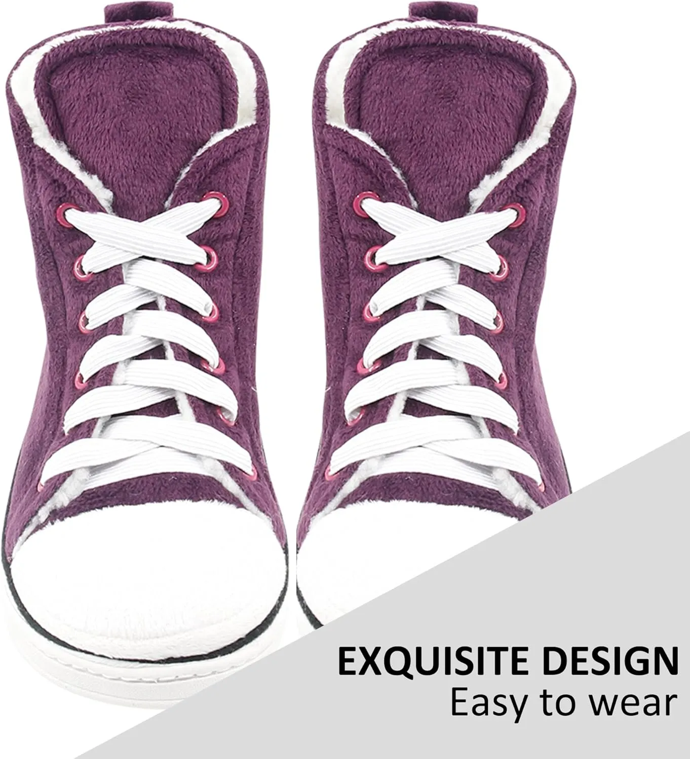 Sneaker Slippers for Women Fashion Indoor House Slipper Boots, Women's Super Soft Warm High Top Plush House Shoes for Women Slippers