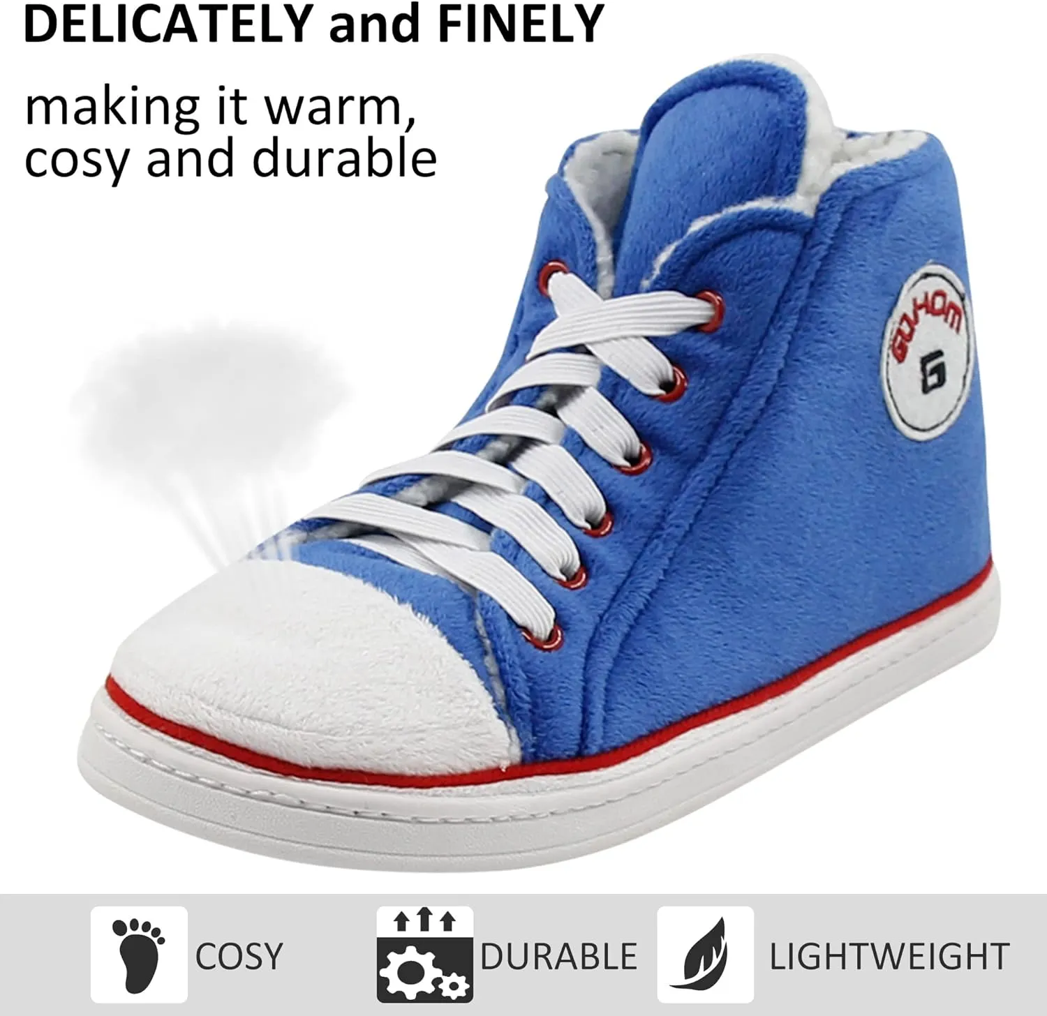 Sneaker Slippers for Women Fashion Indoor House Slipper Boots, Women's Super Soft Warm High Top Plush House Shoes for Women Slippers