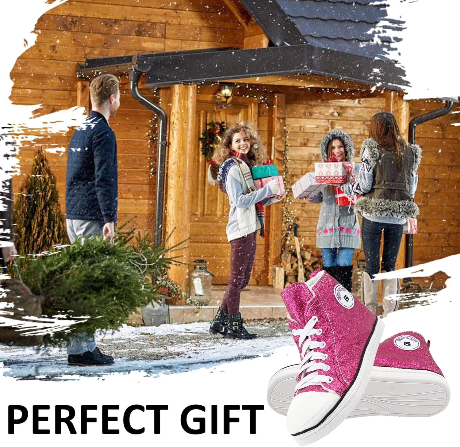Sneaker Slippers for Women Fashion Indoor House Slipper Boots, Women's Super Soft Warm High Top Plush House Shoes for Women Slippers