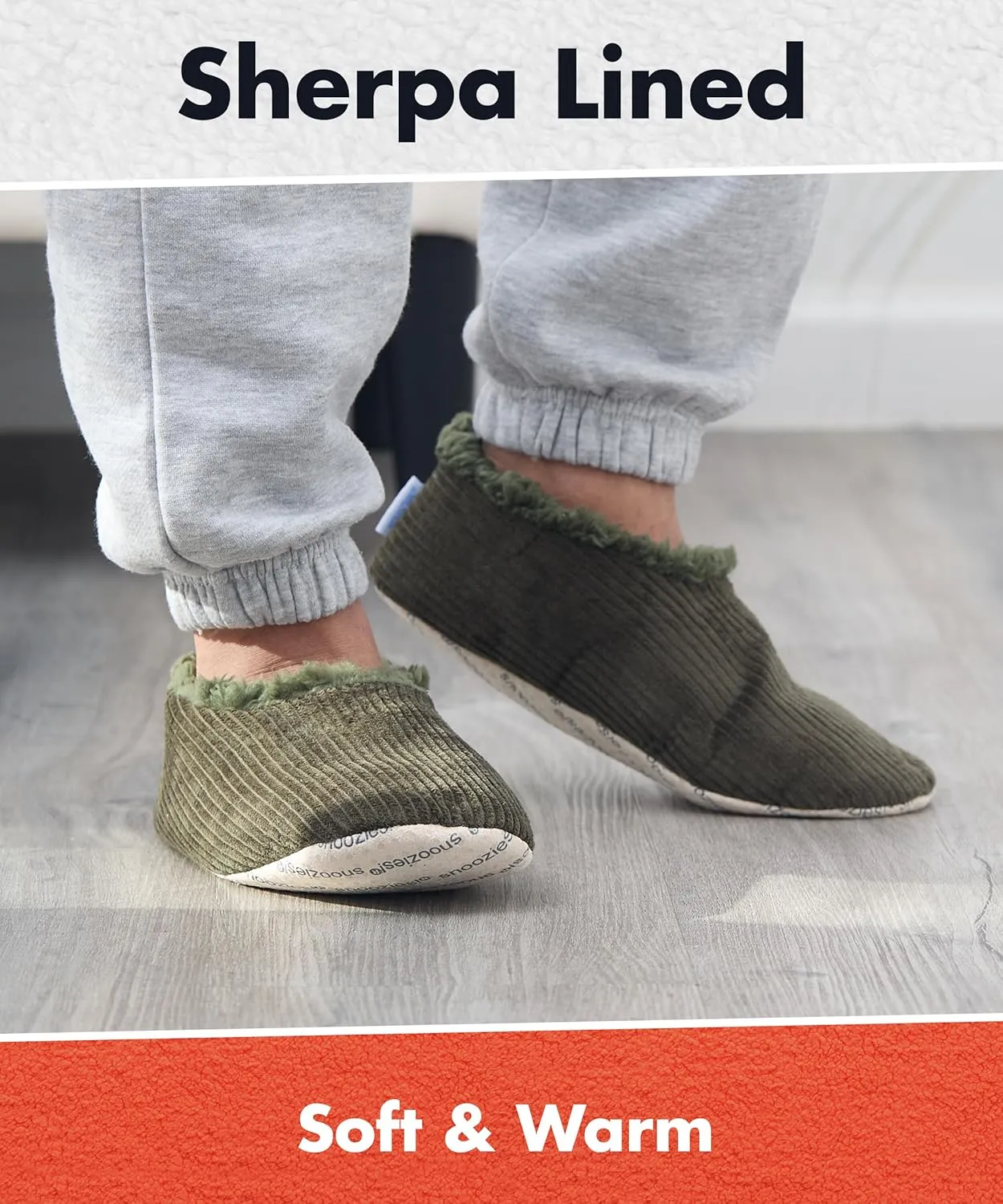 Snoozies Mens Slippers Indoor Plaid, Cord, or Camo, Sherpa Fleece-Lined Slippers Socks Non-Skid, Mens House Shoes, Male Gifts