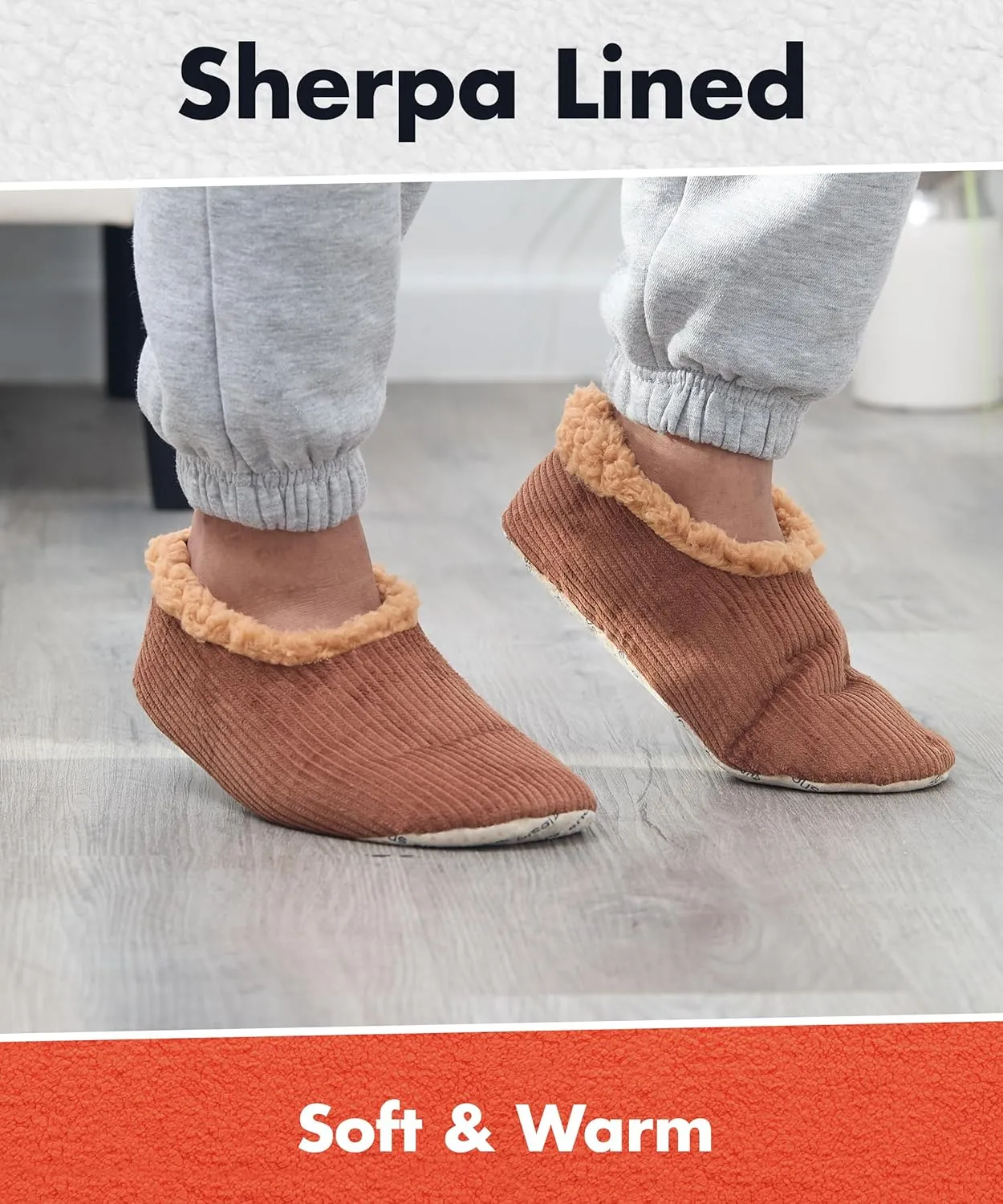 Snoozies Mens Slippers Indoor Plaid, Cord, or Camo, Sherpa Fleece-Lined Slippers Socks Non-Skid, Mens House Shoes, Male Gifts