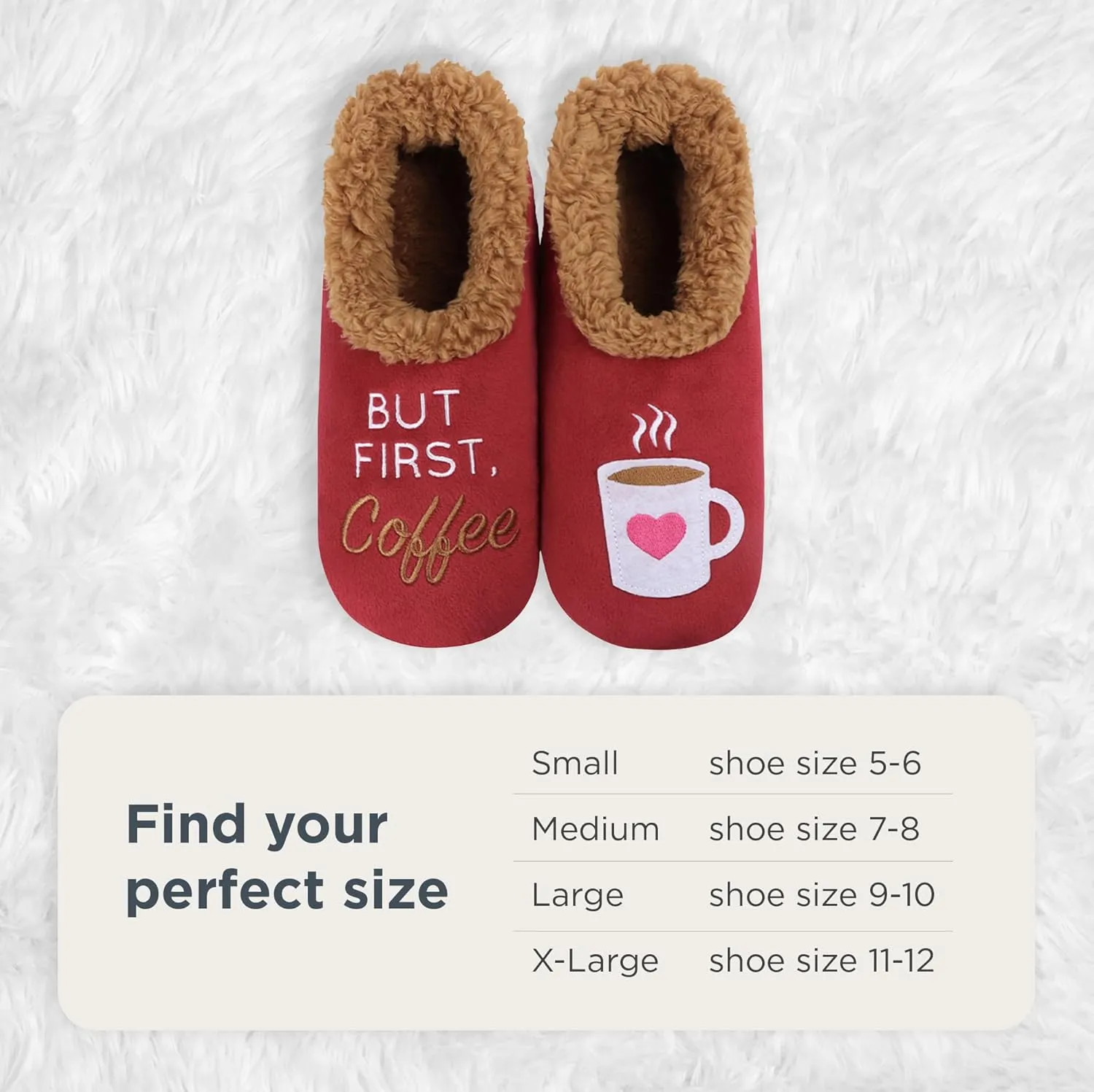Snoozies Pairables Sherpa-lined Slipper Socks - Fuzzy and Cute Slippers for Women with Non-Slip Sole - Ladies Warm Slippers