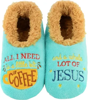 Snoozies Pairables Sherpa-lined Slipper Socks - Fuzzy and Cute Slippers for Women with Non-Slip Sole - Ladies Warm Slippers