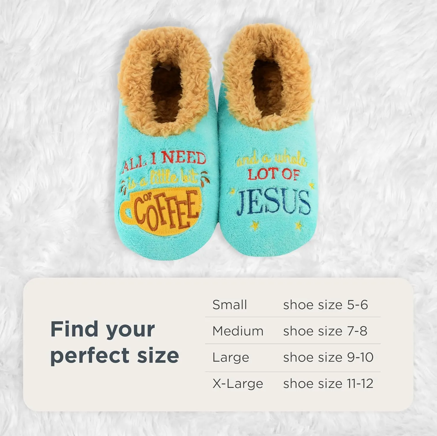 Snoozies Pairables Sherpa-lined Slipper Socks - Fuzzy and Cute Slippers for Women with Non-Slip Sole - Ladies Warm Slippers
