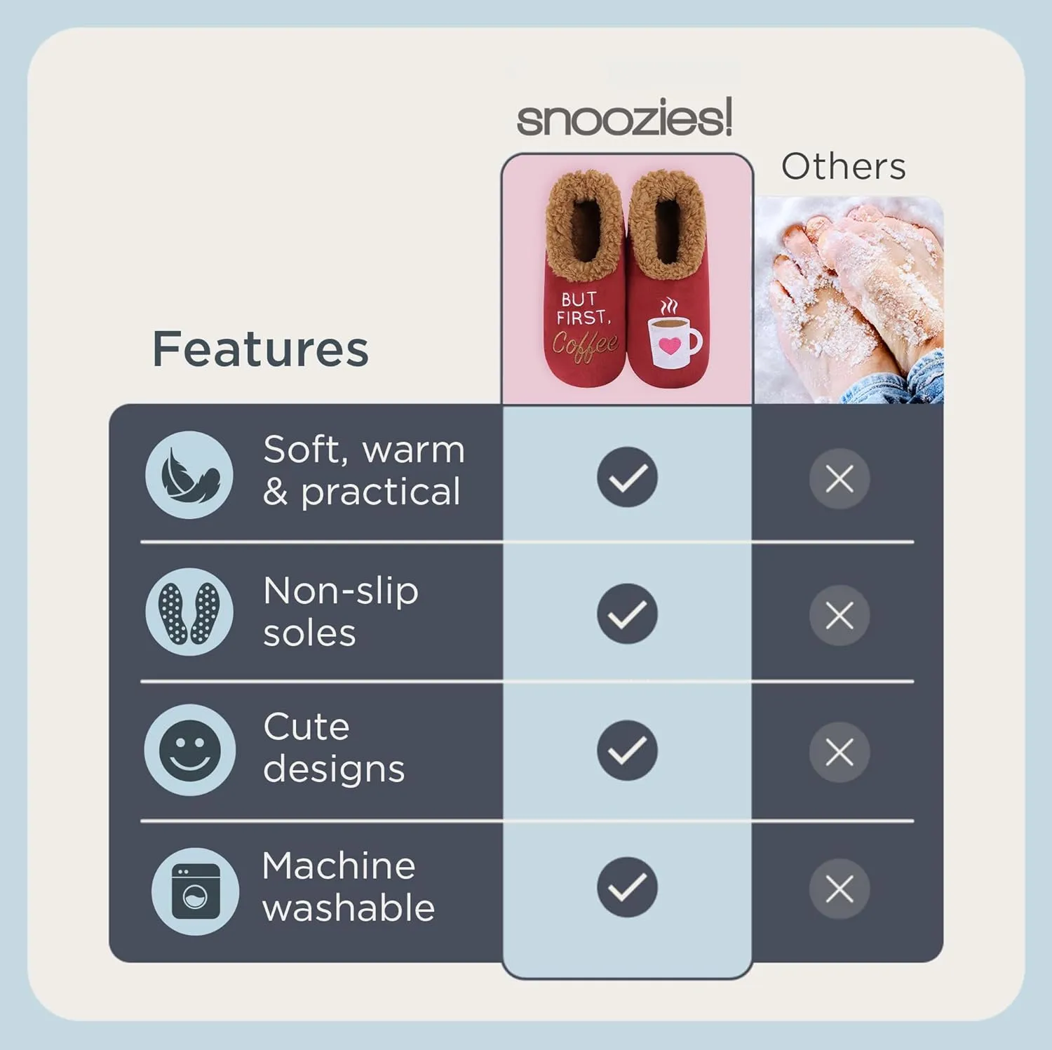 Snoozies Pairables Sherpa-lined Slipper Socks - Fuzzy and Cute Slippers for Women with Non-Slip Sole - Ladies Warm Slippers
