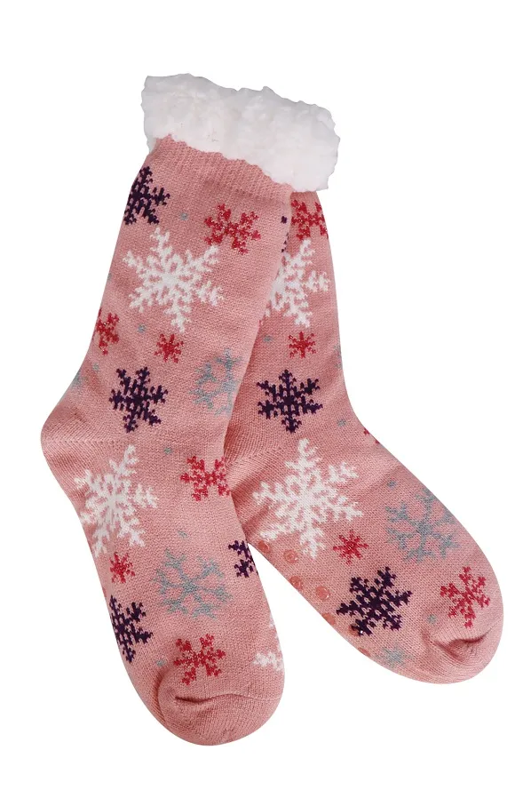 Snowflake Galore Thermal Slipper Socks