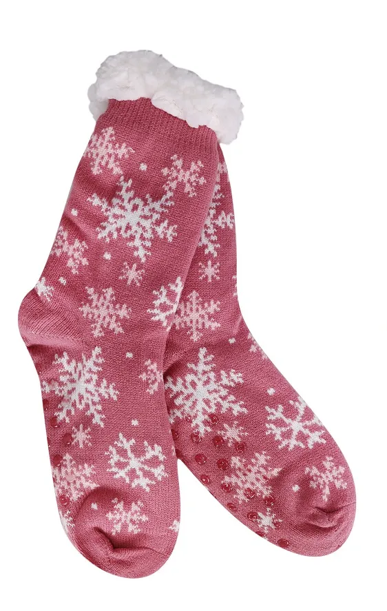 Snowflake Galore Thermal Slipper Socks