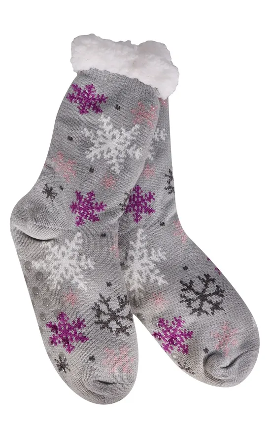 Snowflake Galore Thermal Slipper Socks