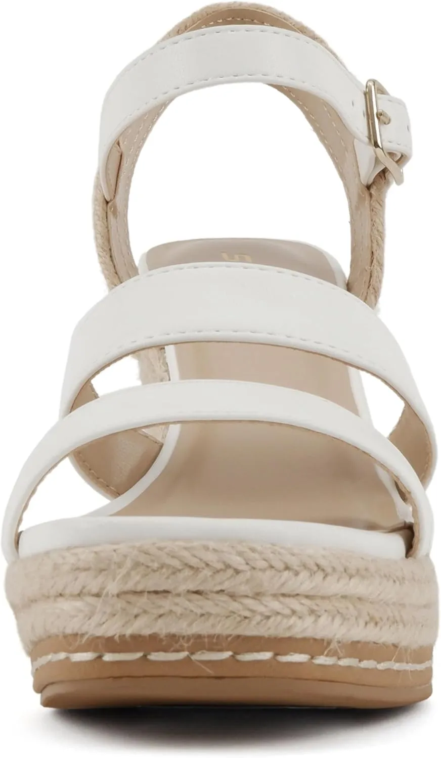 Soda “Lavina” ~ Women Open Square Toe Multi Band High Heel Espadrille Wedge Sandal with Adjustable Ankle Strap