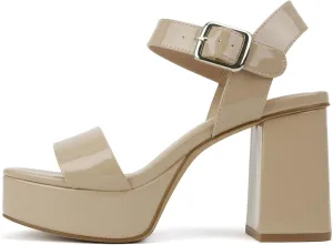 Soda “MACEY” ~ Women Open Square Toe Single Band High Heel Platform Dress Sandal with Adjustable Ankle Strap