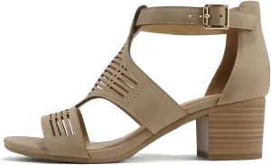 Soda “Norway” ~ Women Open Toe Closed Back Counter Cutout Upper Low Block Heel Sandal with Adjustable Ankle Strap