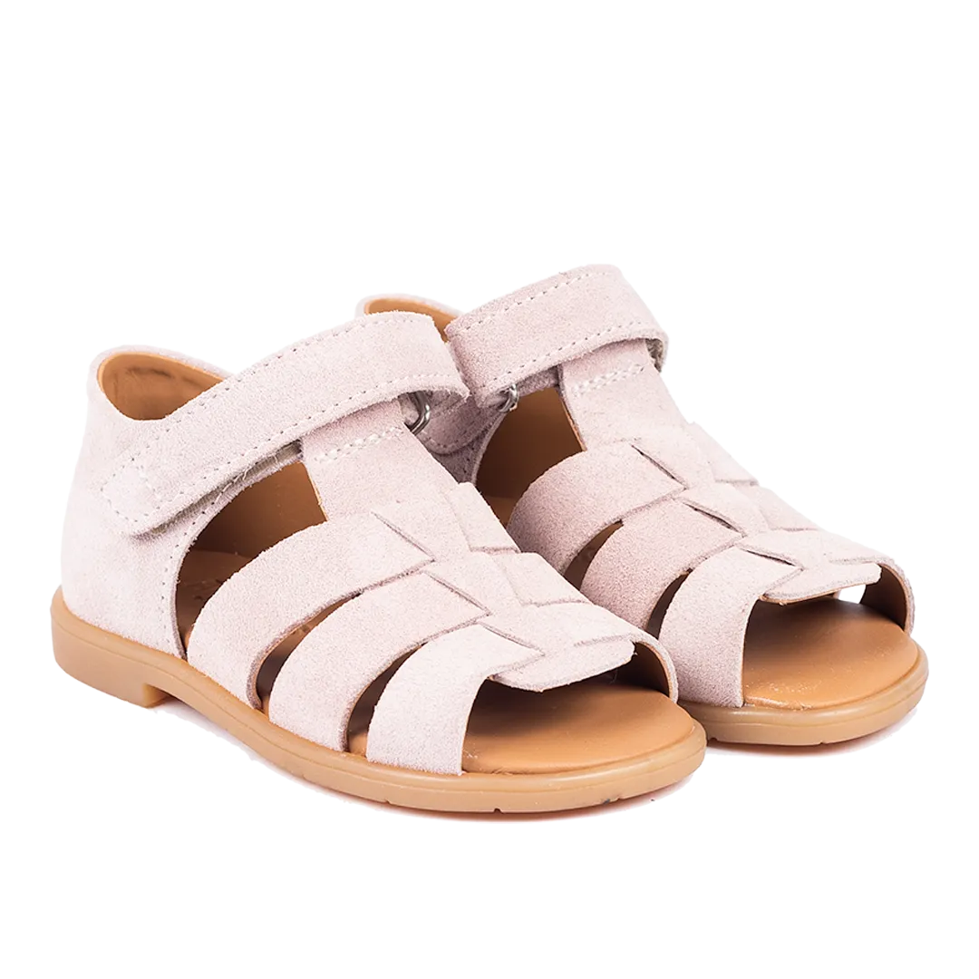 Starter sandal with open toe and velcro closure