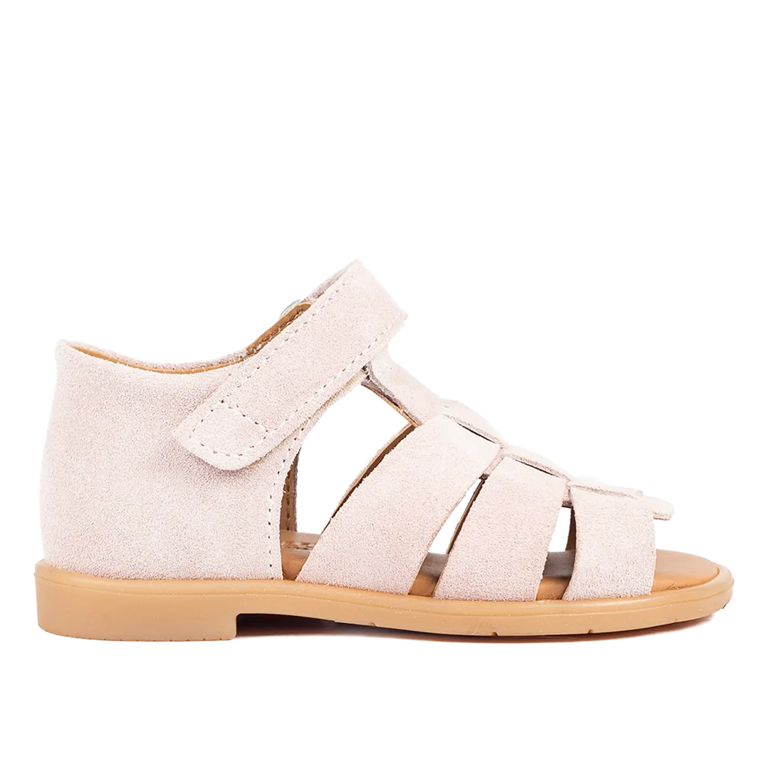 Starter sandal with open toe and velcro closure