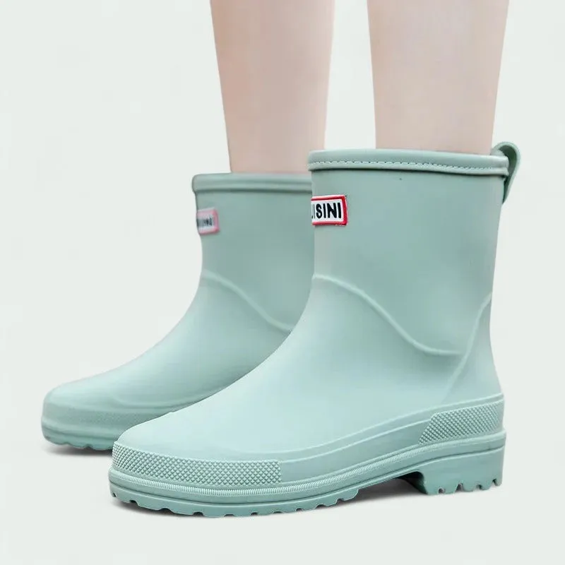 Strazoro | Lightweight Waterproof Mid-Calf Rain Boots with Grip Sole (Women)