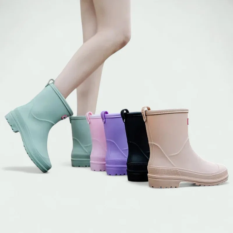 Strazoro | Lightweight Waterproof Mid-Calf Rain Boots with Grip Sole (Women)