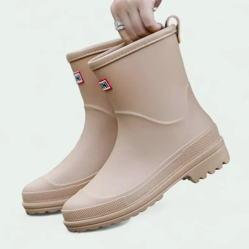 Strazoro | Lightweight Waterproof Mid-Calf Rain Boots with Grip Sole (Women)