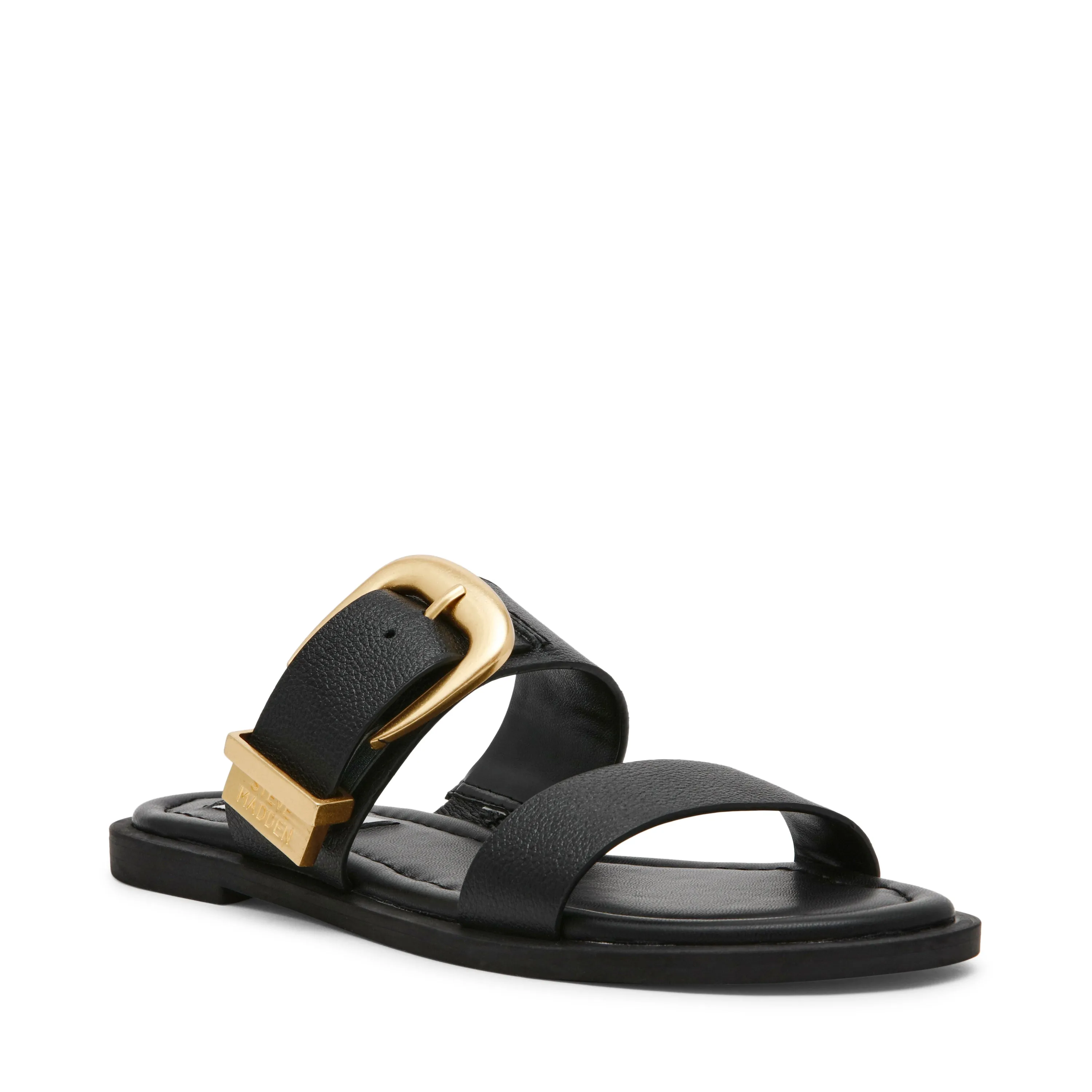 STRIDER BLACK LEATHER SANDALS