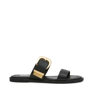 STRIDER BLACK LEATHER SANDALS