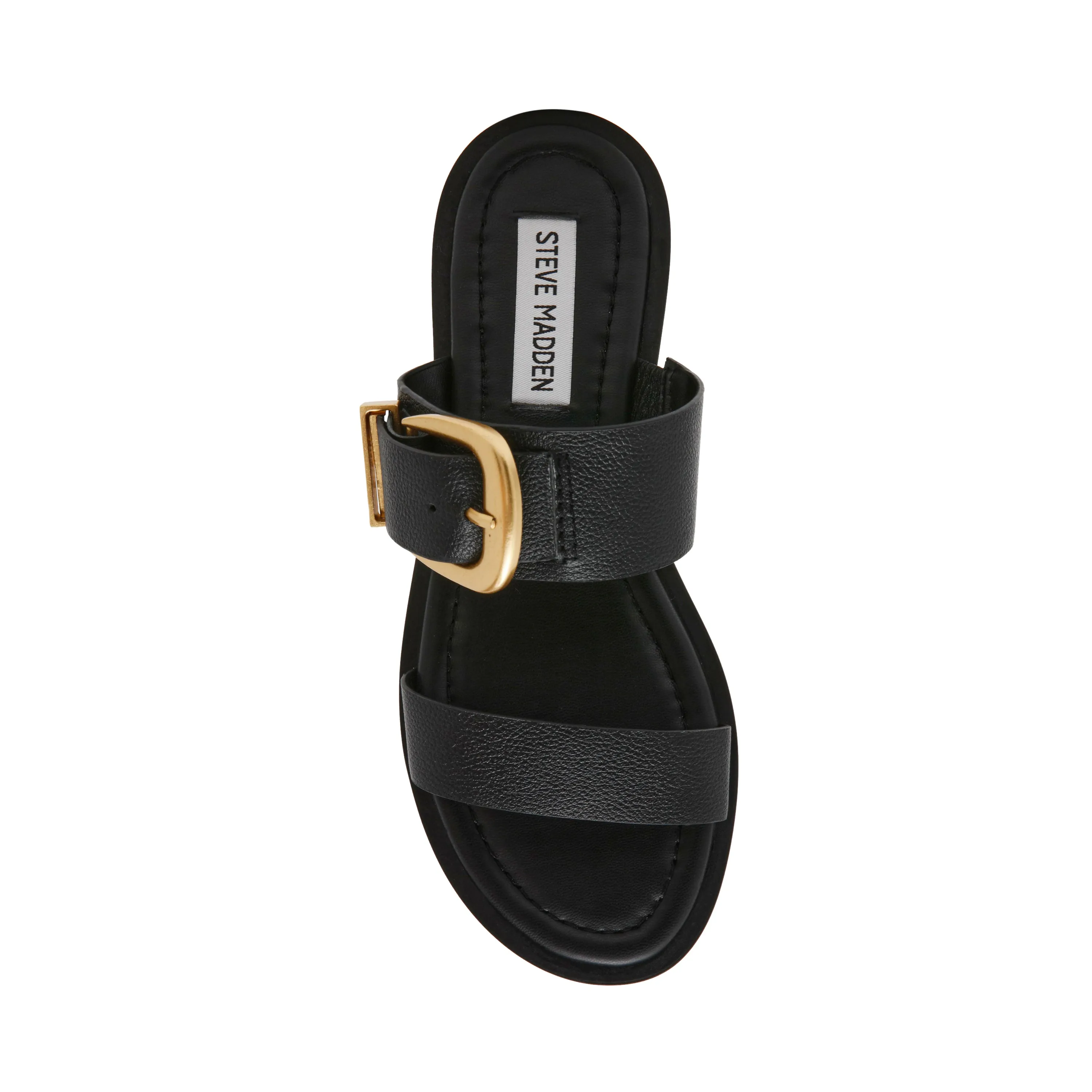 STRIDER BLACK LEATHER SANDALS