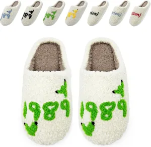 Taylors Slippers For Women Men, Comfy Ladies Bedroom Slipper, Birthday Gifts for Women, Cute House Shoe, Warm Fuzzy Indoor Memory Foam Slip on Shoes