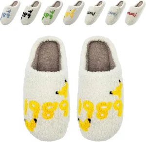 Taylors Slippers For Women Men, Comfy Ladies Bedroom Slipper, Birthday Gifts for Women, Cute House Shoe, Warm Fuzzy Indoor Memory Foam Slip on Shoes