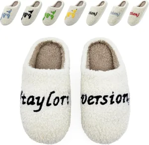 Taylors Slippers For Women Men, Comfy Ladies Bedroom Slipper, Birthday Gifts for Women, Cute House Shoe, Warm Fuzzy Indoor Memory Foam Slip on Shoes