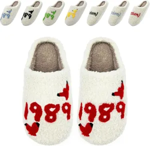 Taylors Slippers For Women Men, Comfy Ladies Bedroom Slipper, Birthday Gifts for Women, Cute House Shoe, Warm Fuzzy Indoor Memory Foam Slip on Shoes