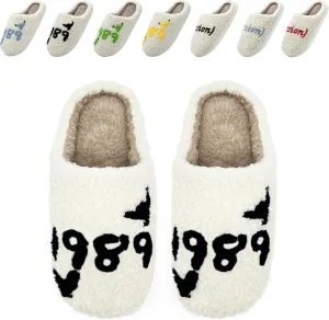 Taylors Slippers For Women Men, Comfy Ladies Bedroom Slipper, Birthday Gifts for Women, Cute House Shoe, Warm Fuzzy Indoor Memory Foam Slip on Shoes