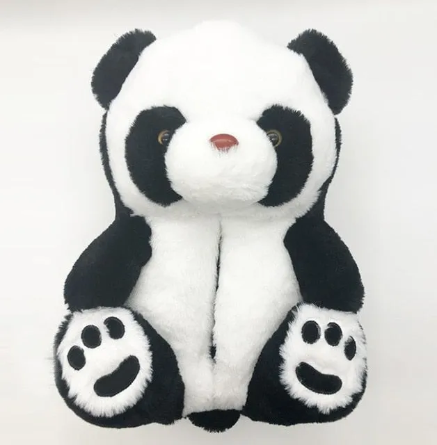 Teddy Bear women plush slippers Cartoon Cute Bear House Slipper Furry Faux Fur