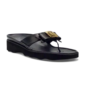 Thierry Rabotin Women's Kristen 1330 Black Leather Gold Button