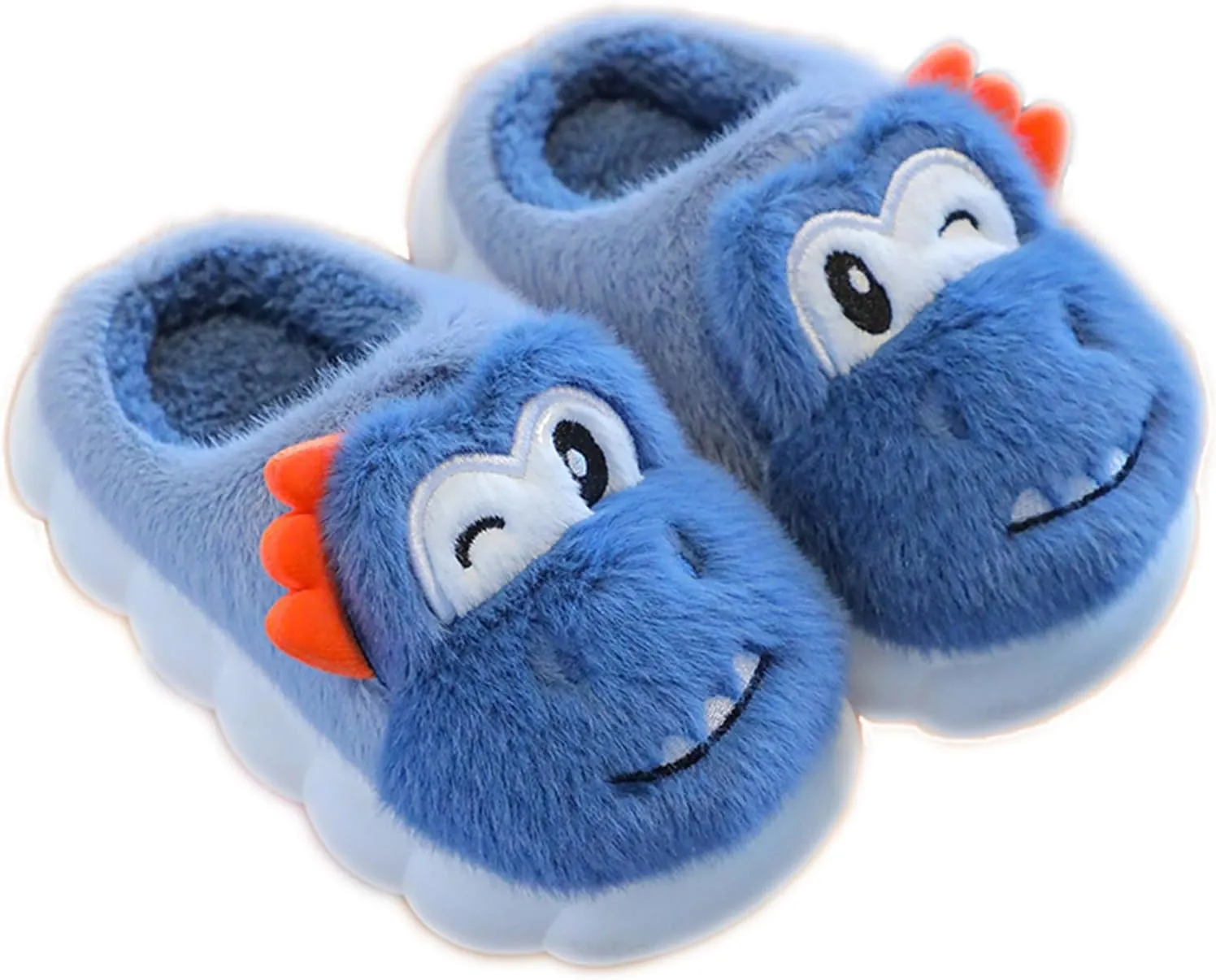 Toddler House Slippers for Winter : Boys Girls Fur Lined Warm Cartoon Animal Slippers Kids Dinosaur Cute Non-slip Indoor Shoes