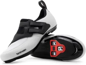 tommaso Veloce II Cycling Shoes - Ride in Style - Peloton Shoes Triathlon Road Bike Indoor Cycling Men Women Compatible with Look Delta SPD SPD-SL Cleats White Black