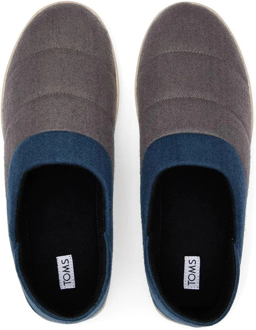 TOMS Mens Ezra Faux Fur Scuff Casual Slippers Casual - Grey