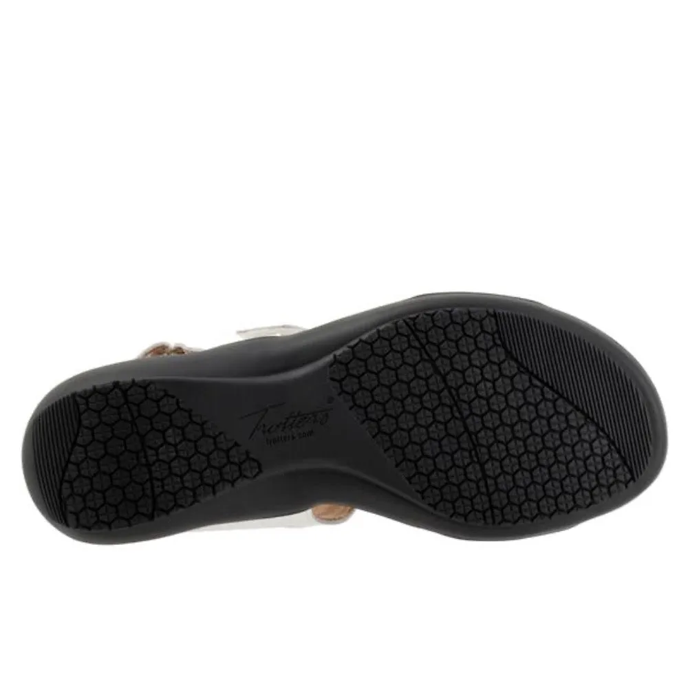 Trotters Women's Romi Stitch Velcro Sandal White