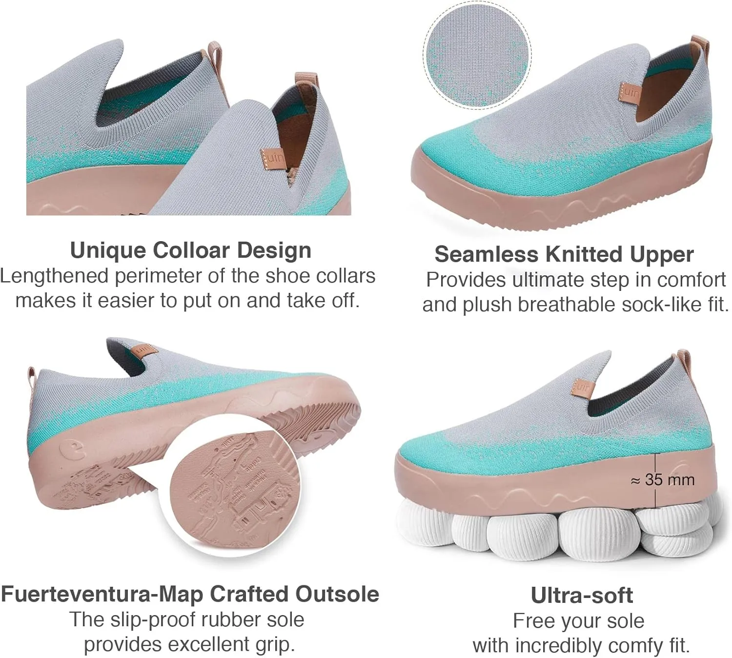 UIN Women's Art Painted Travel Shoes Slip On Casual Loafers Lightweight Comfort Fashion Sneaker Fuerteventura