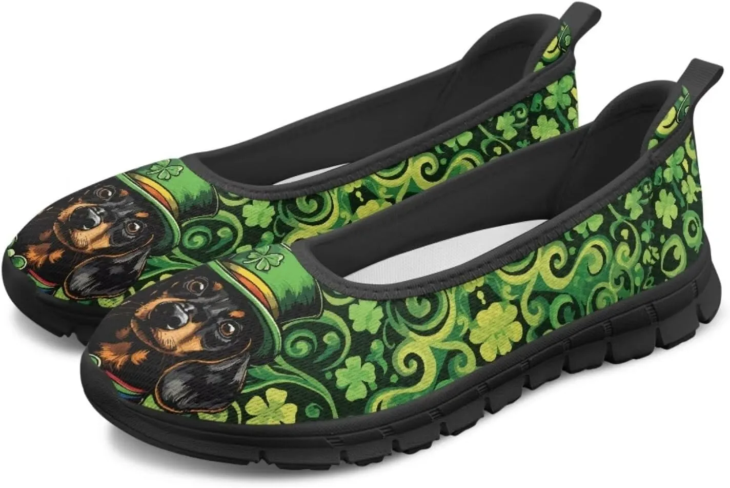 UNICEU St Patrick's Day Slip On Shoes for Women Breathable Low Top Casual Flats Non-Slip Fashion Running Sneakers