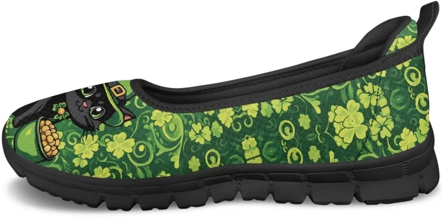 UNICEU St Patrick's Day Slip On Shoes for Women Breathable Low Top Casual Flats Non-Slip Fashion Running Sneakers