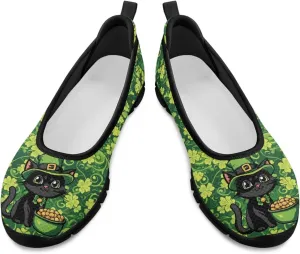 UNICEU St Patrick's Day Slip On Shoes for Women Breathable Low Top Casual Flats Non-Slip Fashion Running Sneakers