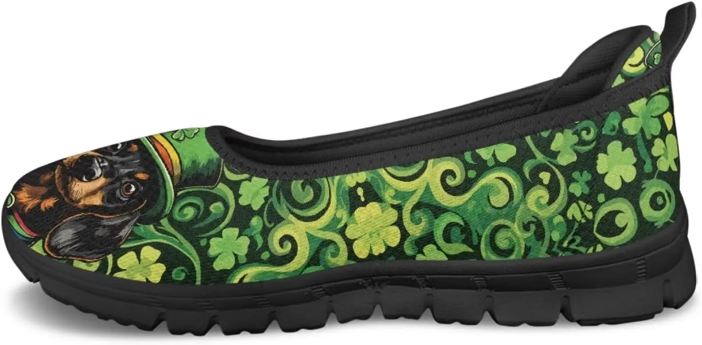 UNICEU St Patrick's Day Slip On Shoes for Women Breathable Low Top Casual Flats Non-Slip Fashion Running Sneakers