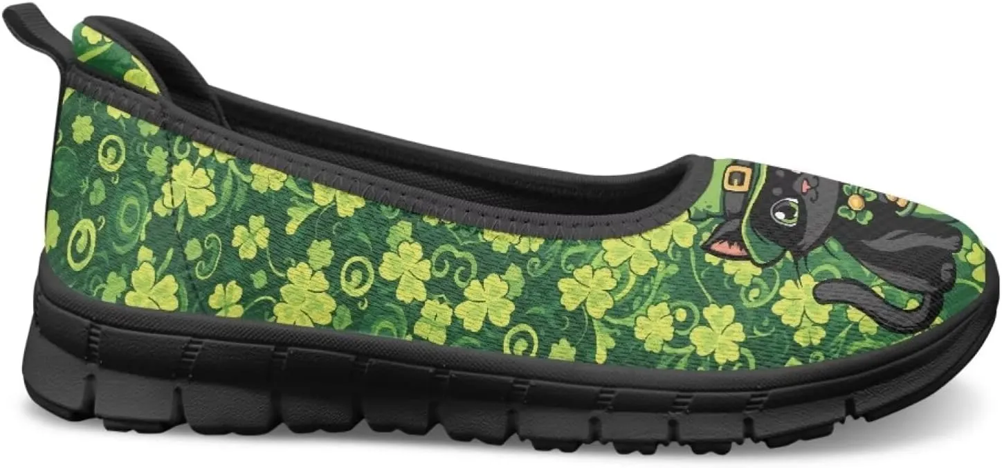 UNICEU St Patrick's Day Slip On Shoes for Women Breathable Low Top Casual Flats Non-Slip Fashion Running Sneakers