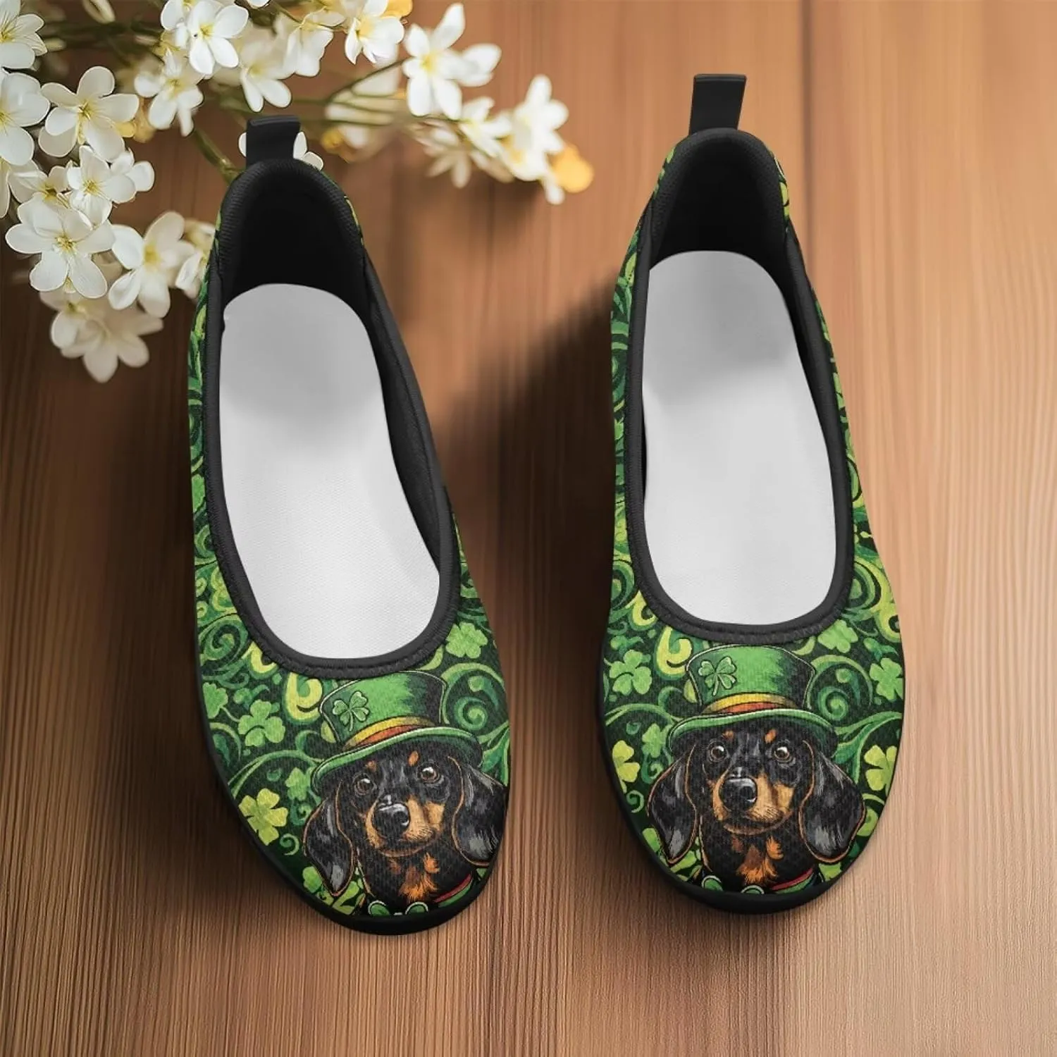 UNICEU St Patrick's Day Slip On Shoes for Women Breathable Low Top Casual Flats Non-Slip Fashion Running Sneakers