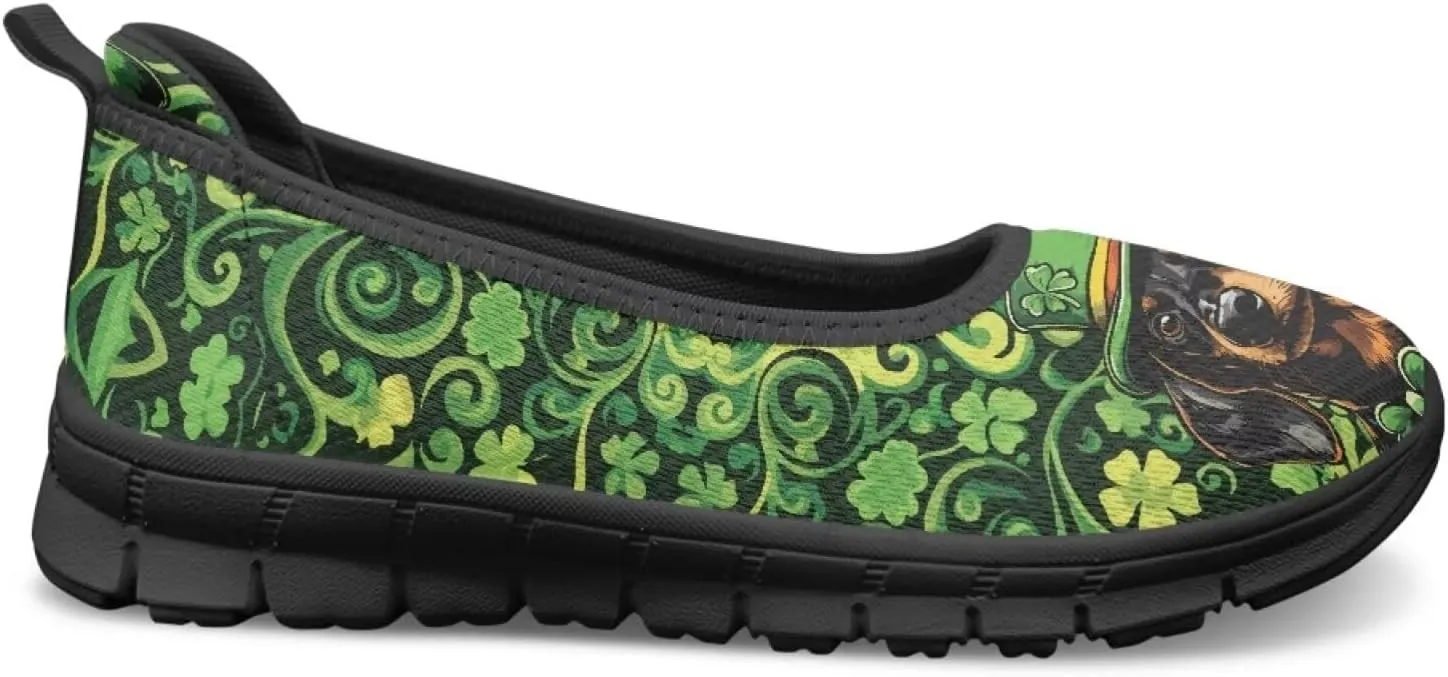 UNICEU St Patrick's Day Slip On Shoes for Women Breathable Low Top Casual Flats Non-Slip Fashion Running Sneakers