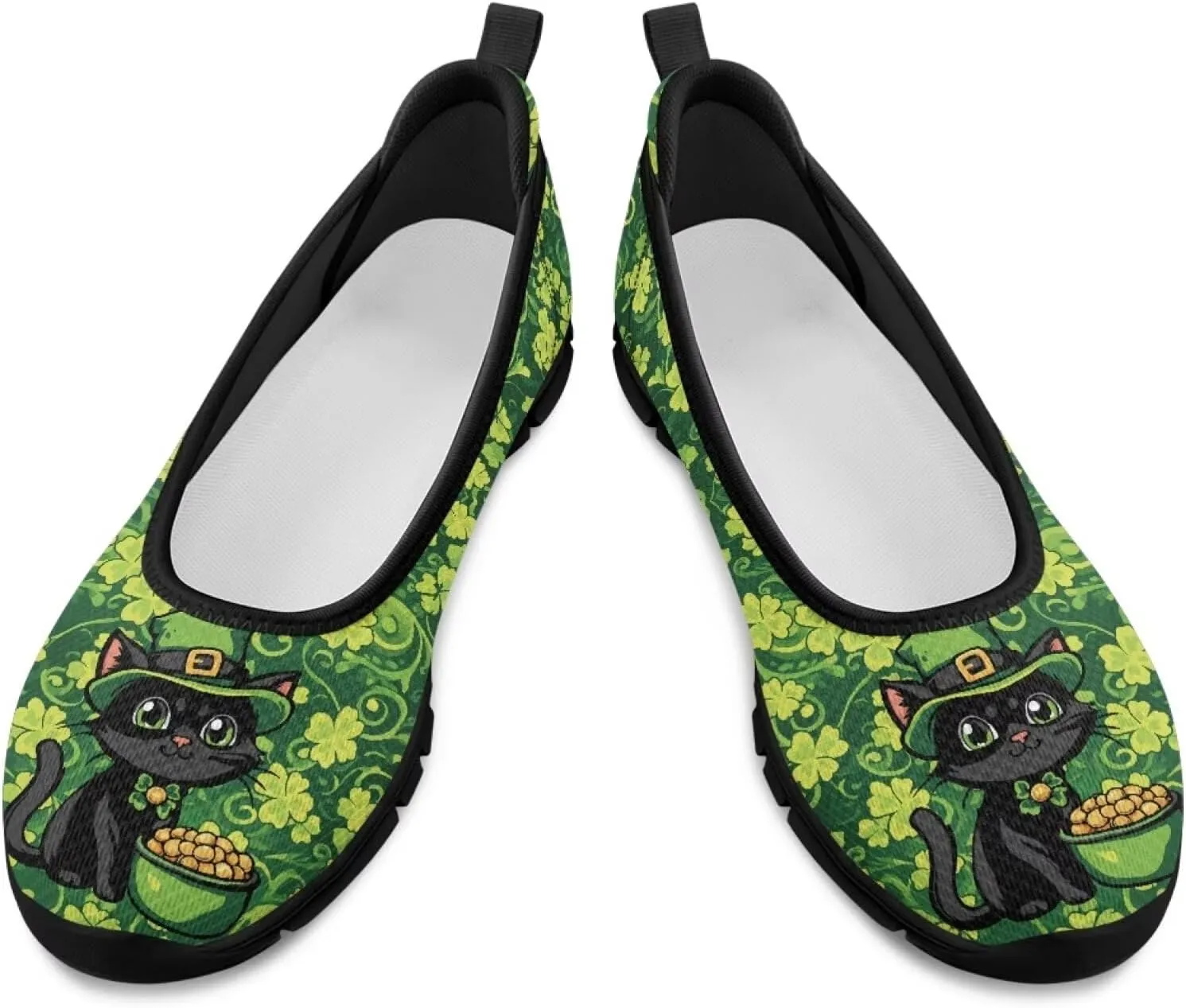 UNICEU St Patrick's Day Slip On Shoes for Women Breathable Low Top Casual Flats Non-Slip Fashion Running Sneakers
