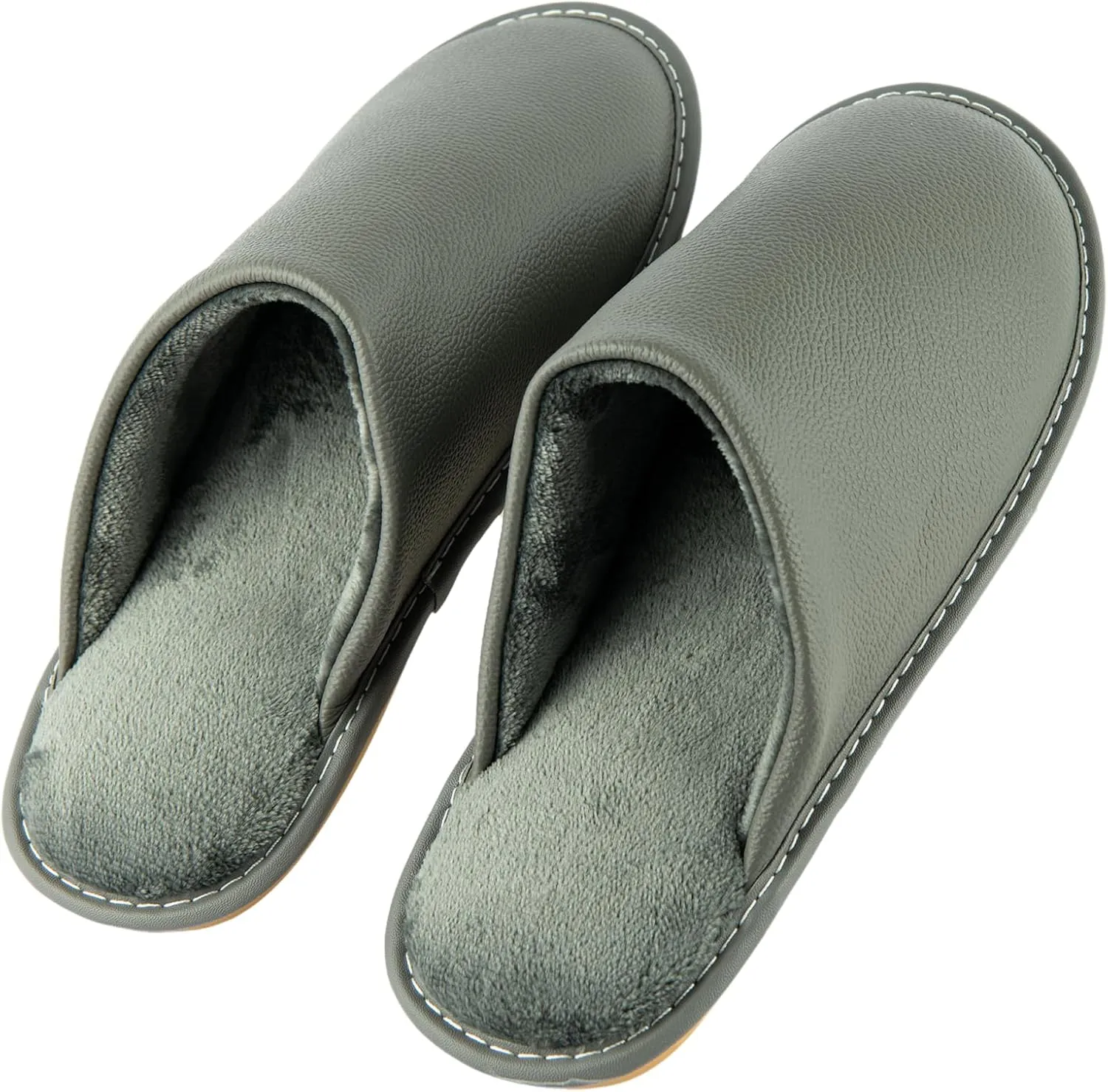 Unisex Genuine Leather House Slippers for Men and Women, Indoor Slip-On Slippers, Non-Slip Sole, Soft Lining, Comfortable and Durable Home Shoes