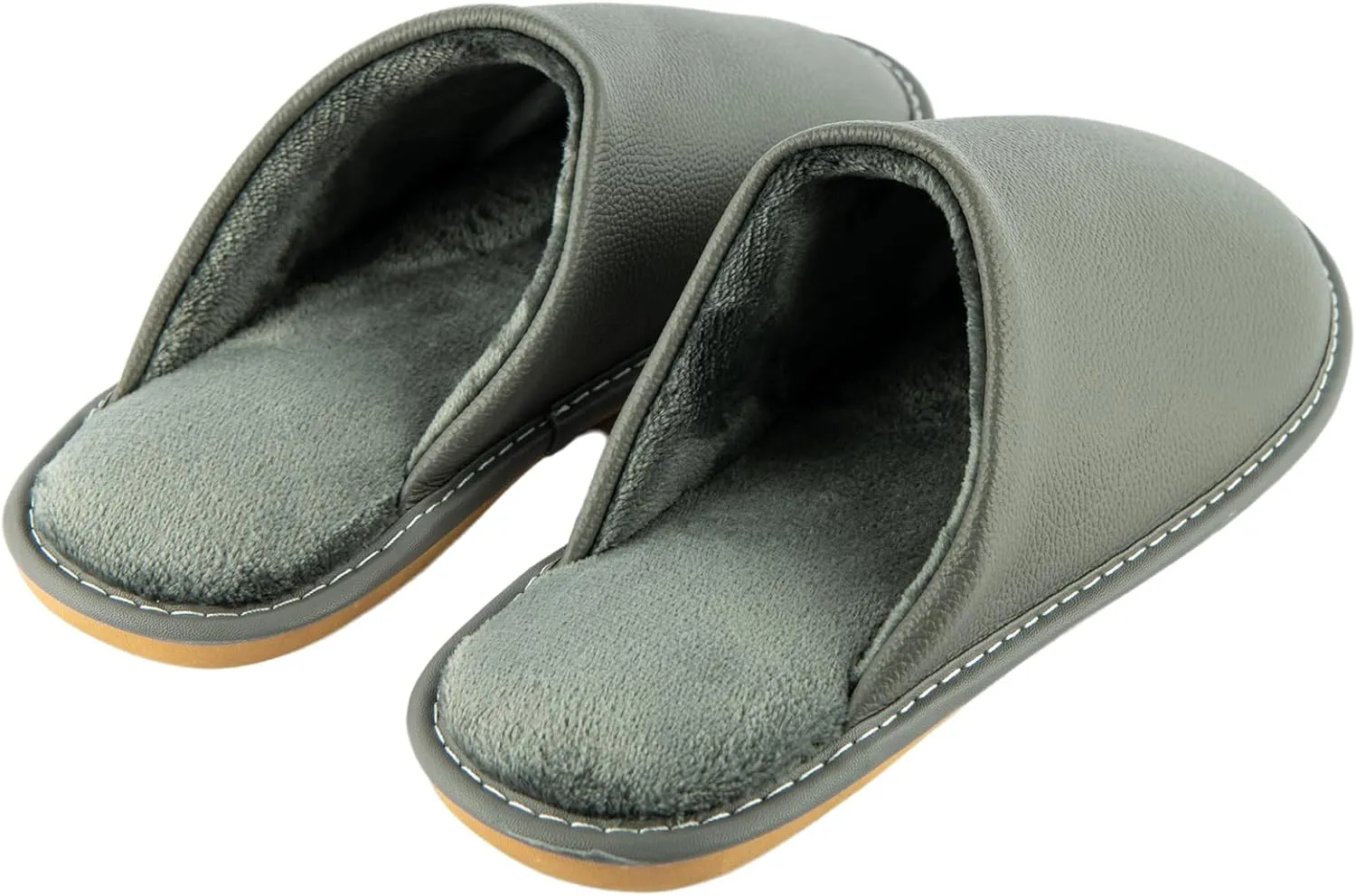 Unisex Genuine Leather House Slippers for Men and Women, Indoor Slip-On Slippers, Non-Slip Sole, Soft Lining, Comfortable and Durable Home Shoes